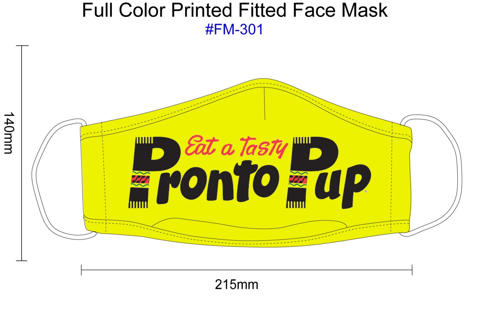 Full Color Pronto Pup Fitted Cotton Face Mask Pronto Pup Co.